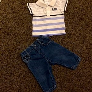 Hugo Boss Infant Baby Polo Shirt Jeans Outfit 1m